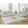 Maya - Sofa 3 sitzer mit Braun Holzfüßen im skandinavischen Stil aus Cord-Stoff
