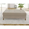 Lars - Ecksofa mit Schlaffunktion und Hocker mit Braun Holzfüßen im skandinavischen Stil aus Boucle-Stoff