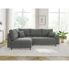 Lars - Ecksofa mit Schlaffunktion und Hocker mit Braun Holzfüßen im skandinavischen Stil aus Boucle-Stoff