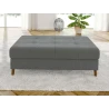 Lars - Ecksofa mit Schlaffunktion und Hocker mit Braun Holzfüßen im skandinavischen Stil aus Boucle-Stoff