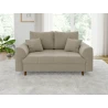 Lars - Sofa 2 sitzer mit Braun Holzfüßen im skandinavischen Stil aus Boucle-Stoff