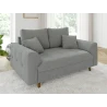 Lars - Sofa 2 sitzer mit Braun Holzfüßen im skandinavischen Stil aus Boucle-Stoff