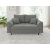 Lars - Sofa 2 sitzer mit Braun Holzfüßen im skandinavischen Stil aus Boucle-Stoff