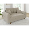Lars - Sofa 2 sitzer mit Braun Holzfüßen im skandinavischen Stil aus Boucle-Stoff