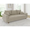 Lars - Sofa 3 sitzer mit Braun Holzfüßen im skandinavischen Stil aus Boucle-Stoff