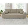 Lars - Sofa 3 sitzer mit Braun Holzfüßen im skandinavischen Stil aus Boucle-Stoff