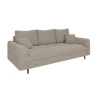 Lars - Sofa 3 sitzer mit Braun Holzfüßen im skandinavischen Stil aus Boucle-Stoff