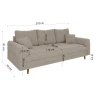 Lars - Sofa 3 sitzer mit Braun Holzfüßen im skandinavischen Stil aus Boucle-Stoff