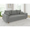 Lars - Sofa 3 sitzer mit Braun Holzfüßen im skandinavischen Stil aus Boucle-Stoff