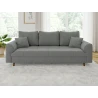 Lars - Sofa 3 sitzer mit Braun Holzfüßen im skandinavischen Stil aus Boucle-Stoff
