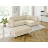 Trygve - Ecksofa mit Schlaffunktion und Hocker mit Braun Holzfüßen im skandinavischen Stil aus Chenille-Stoff