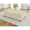 Trygve - Ecksofa mit Schlaffunktion und Hocker mit Braun Holzfüßen im skandinavischen Stil aus Chenille-Stoff