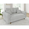 Trygve - Sofa 2 sitzer mit Braun Holzfüßen im skandinavischen Stil aus Chenille-Stoff