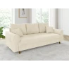 Trygve - Sofa 3 sitzer mit Braun Holzfüßen im skandinavischen Stil aus Chenille-Stoff