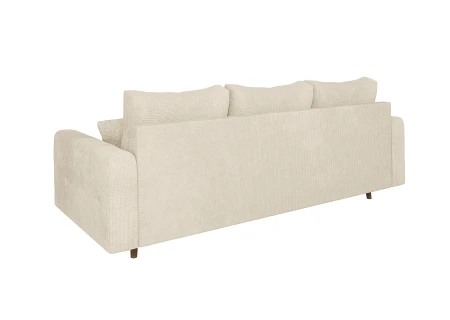 Trygve - Sofa 3 sitzer mit Braun Holzfüßen im skandinavischen Stil aus Chenille-Stoff