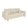 Trygve - Sofa 3 sitzer mit Braun Holzfüßen im skandinavischen Stil aus Chenille-Stoff