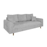 Trygve - Sofa 3 sitzer mit Braun Holzfüßen im skandinavischen Stil aus Chenille-Stoff