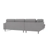 Breeze - Ecksofa mit Ottomane und Schwarz Metall Füßen in Cord-Stoff