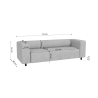 Oskar - Modernes Sofa 3 sitzer aus Cord-Stoff mit bequemem Sitz