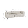 Oskar - Modernes Sofa 3 sitzer aus Cord-Stoff mit bequemem Sitz