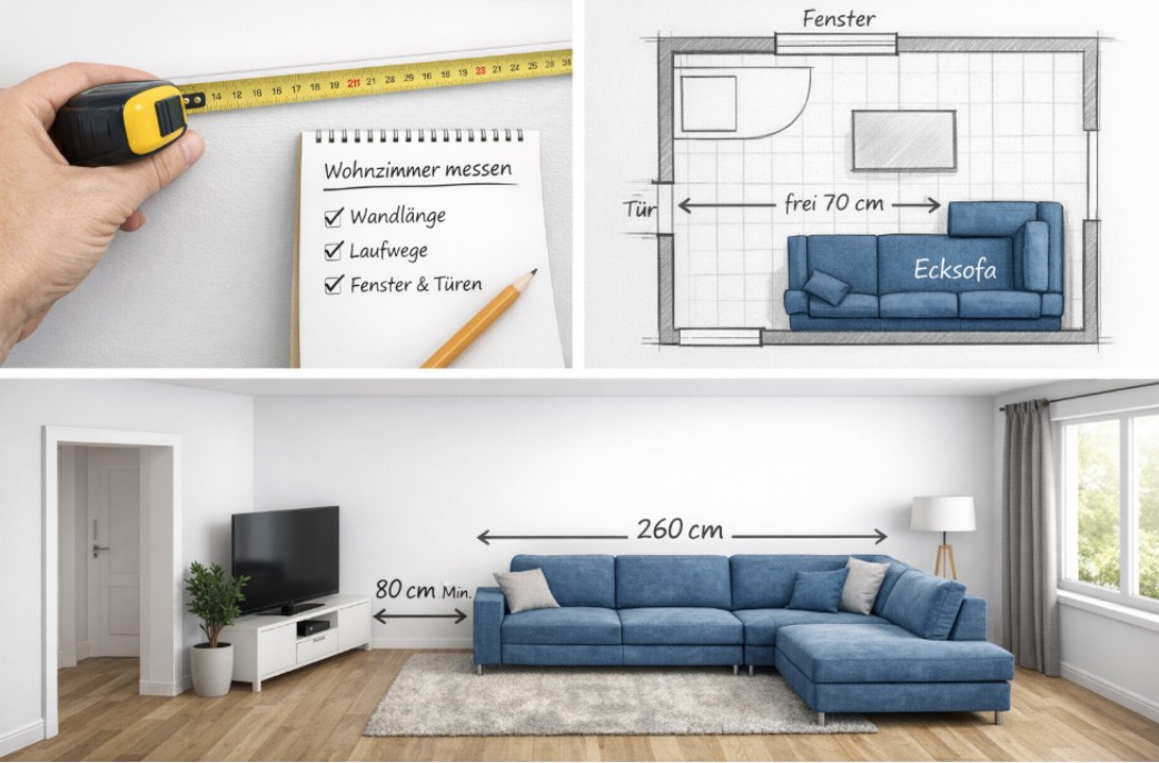 Ecksofa kaufen: Der große Ratgeber zu Größen, Funktionen, Stoffen und Raumplanung (2026)
